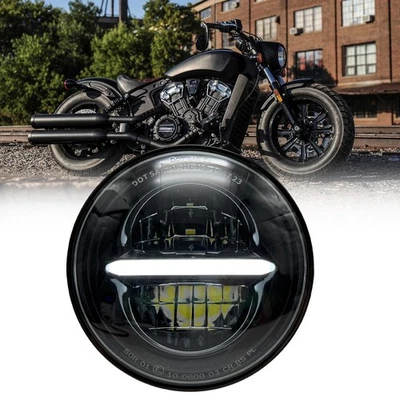 5.75" LED Headlight with DRL For Indian Scout Bobber 2017 2018 2019 2020 2021  - Image 1 of 4