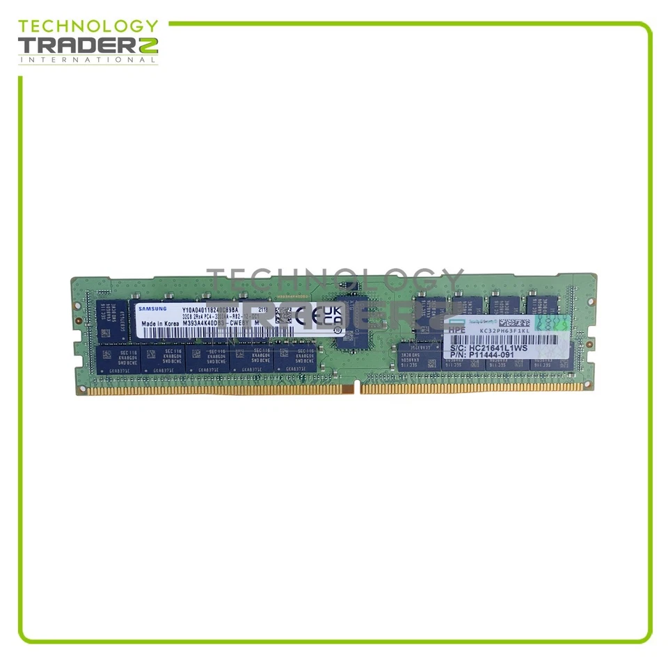 P06033-B21 HP 32GB PC4-25600 DDR4-3200MHz ECC Dual Rank Smart Memory P11444-091 - Image 1 of 1