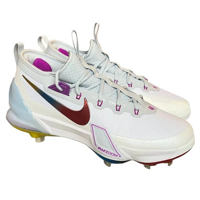 Size 12 Nike Force Zoom Trout 9 Elite Baseball Cleats White/Violet FV4575-106 - Image 1 of 4