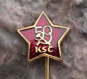 1971 KSC Czechoslovakia Communist Party 50th Anniversary Star Pin Badge - Picture 1 of 5