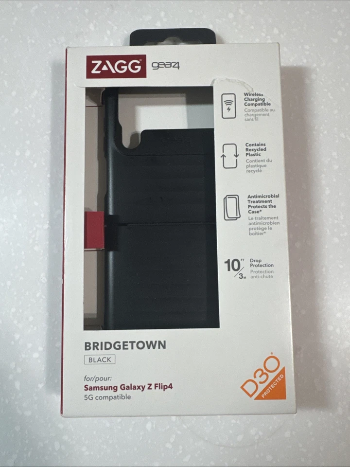 Zagg Gear4 Bridgetown Samsung Galaxy Z Flip4 Black Wireless Charging Compatible