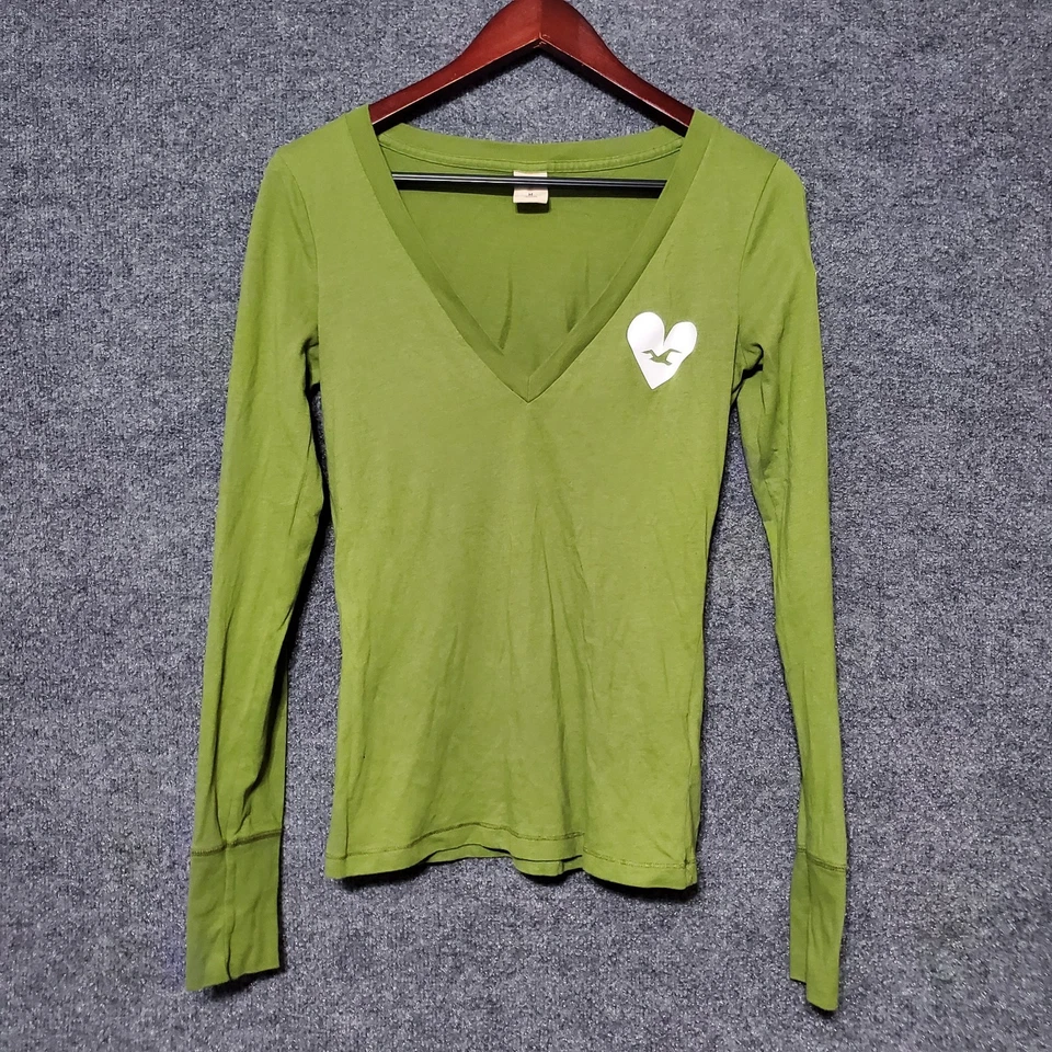 Y2K Hollister Shirt Top Womens Medium Bella Swan Coquette Cotton Poly Casual Vtg - Image 1 of 4