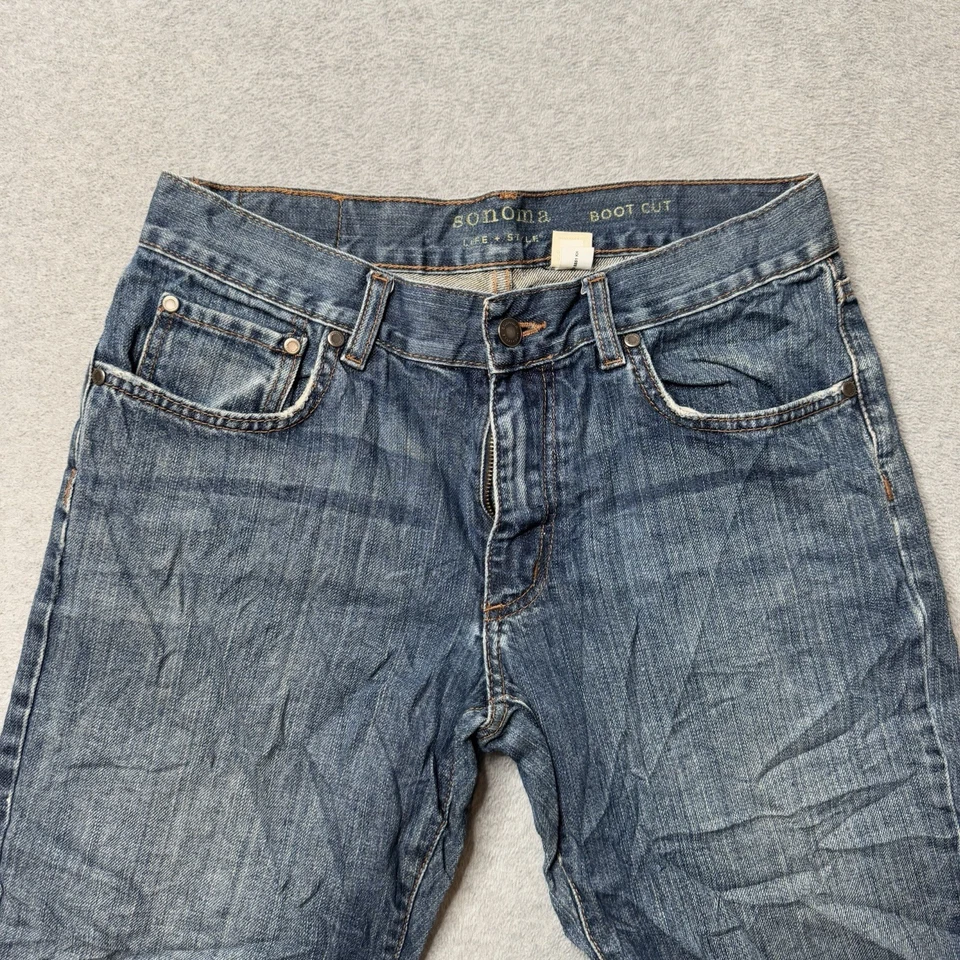 Sonoma Jeans Mens 30x32 Blue Denim Faded Bootcut Western Rodeo Ranch Adult - Image 1 of 4
