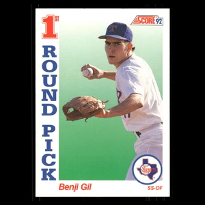 Benji Gil Novato #808 1992 Puntuación Primera Ronda Selección del Draft Texas Rangers Béisbol MLB - Imagen 1 de 3