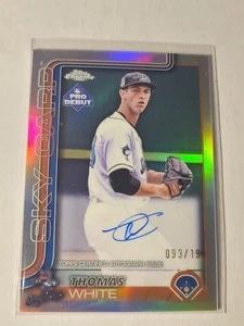 2025 Topps Pro Debut Chrome Autograph Thomas White PDC11 Refractor /199 Sky Carp - Picture 1 of 2