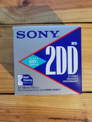 Sony - 10 New Sealed Unformatted 1MB DD 3.5" Floppy Disks MFD-2DD - See Photos - Image 1 of 4