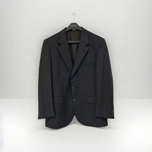 Brooks Brothers Mens Suit 42S 34W X 28 Dark Gray  Pin Stripes Wool Pleated Cuffs - Picture 1 of 19