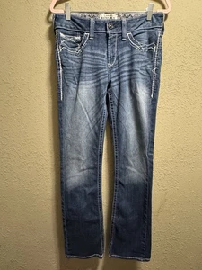 Ariat Real Denim Jeans Women's Sz.30L Blue Mid-Rise Boot Cut Western Denim Dark - Picture 1 of 3