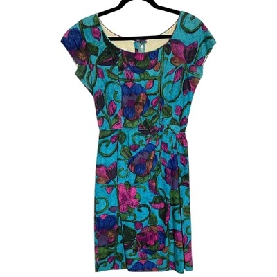 Funda de Colección Años 60 Tori Richard Acuarela Floral Forrada de Algodón Tiki Aloha Pinup Foto 1 de 4