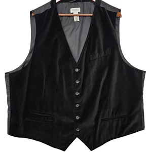 Chaleco Chaleco Concepts Claiborne Para Hombres Terciopelo Negro Talla 3XL Formal Renacimiento - Imagen 1 de 16