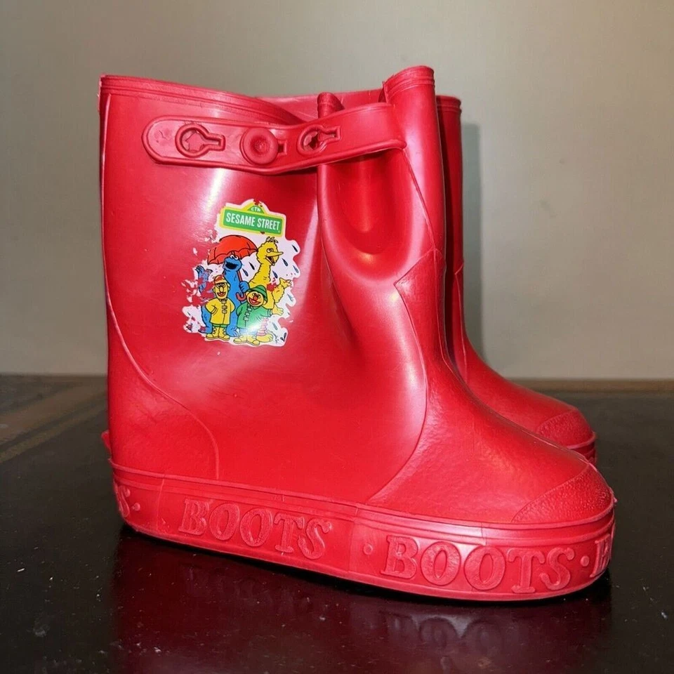 Disney Muppets Plaza Sésamo Rojo Gráfico Foto Botas de Lluvia Niño Pequeño Talla 9C - 10C Foto 1 de 4