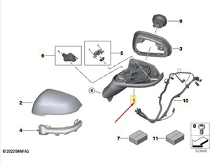 BMW X1 U11 Left Side Wing Mirror 51165A67617 NEW GENUINE - Picture 1 of 2