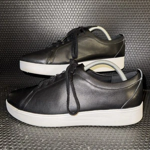 FitFlop schwarze Leder-Sneaker Rallye bequeme Freizeitschuhe Damengröße 10 " - Bild 1 von 8