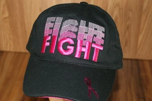 FIGHT Cancer Pink Ribbon Embroidery Baseball Caps Acrylic RARE Design CLASSY - Picture 1 of 8