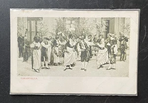Italien Tarantella italienischer Tanz Mann und Frau tanzen Musiker Vintage Postkarte - Bild 1 von 3