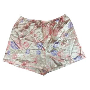 Silky Lingerie Nightgown Shorts - Size XL - retro dainty floral sleep - Picture 1 of 4