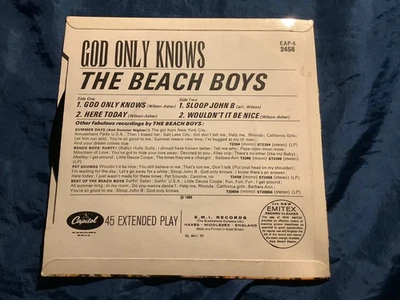 RARE~THE BEACH BOYS~GOD ONLY KNOWS~1966 CAPITOL UK EP~SURF POP VG++/VG++ - Image 1 of 3