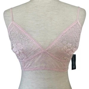 NEU INC INTERNATIONAL CONCEPTS Longline-Bralette aus transparenter Spitze rosa Größe Medium - Bild 1 von 3