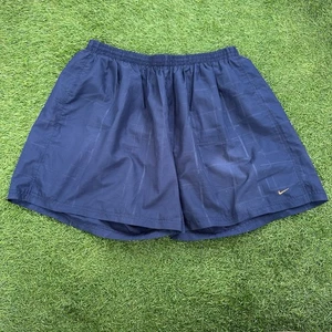 Pantaloncini da corsa Nike nylon vintage anni 90 uomo taglia XXL blu navy piccoli swoosh - Foto 1 di 5