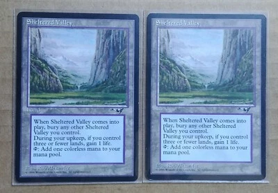 MTG 2x Sheltered Valley Magic The Gathering Alliances 1996 Land RARE - Image 1 of 2
