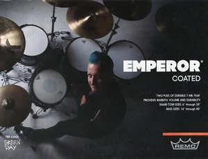 2016 Print Ad of Remo Emperor Drumheads w Tre Cool Green Day - Picture 1 of 2