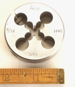 5/16 Zoll - 18 TPI Gewinde Schneideisen 2 Zoll Außendurchmesser Hergestellt in den USA - Bild 1 von 2