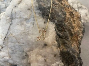 Clogau 9 kt Gelb- & Rotgold Lebensbaum Initialen Anhänger - Buchstabe B selten 18 Zoll - Bild 1 von 7