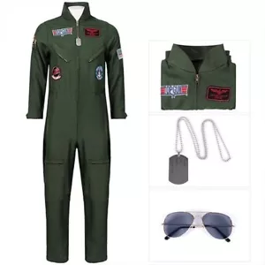 2025 Deluxe Kostüm TOP GUN Flieger Pilot Uniform Herren Karneval Fasching✈ - Bild 1 von 8
