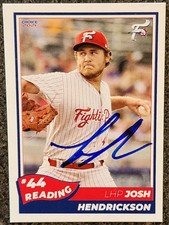 Josh Hendrickson Signed 2021 Reading Phils Update Card #14 Philadelphia Phillies