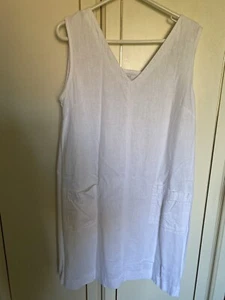 next white linen mix dress size 14 - Picture 1 of 7