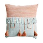 Throw Pillow for Case Contrast Color Irregular Striped Tassels Cushion Cove