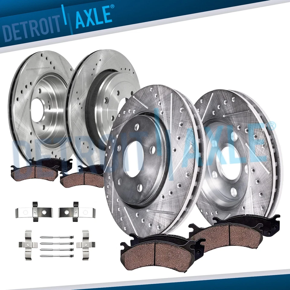 8pc Front Rear Drilled Brake Rotor Brake Pad for 2010-2016 Hyundai Genesis Coupe - Image 1 of 4