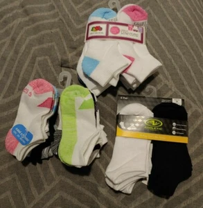 Girls 26 pair Socks No Show Low Cut sz 10.5-4 Hanes Fruit of the Loom & AW -2793 - Picture 1 of 4