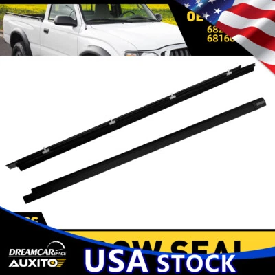 For Toyota Tacoma 1995-2004 2x Front Door Weatherstrip Window Moulding Trim Seal - Image 1 of 4