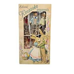 Juego de 6 adornos de conejito recuerdo colección Katherines NOS en caja original de colección - Imagen 1 de 18