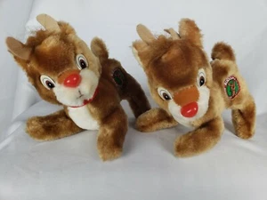 Vintage 1988 Applause Rudolph the Red Nosed Reindeer Plush Small 6" Lot of 2  - Picture 1 of 5