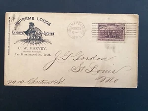 ICOLLECTZONE #231 1893 Knights Ladies Ind Advertising Cover Arrived Late (A100) - Picture 1 of 4