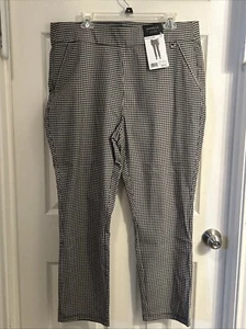 Neu mit Etikett Rafaella Damen Stretch Knöchelhose Größe 18 schwarz/steinfarben - Bild 1 von 8