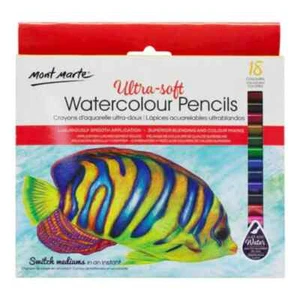 Mont Marte Ultra-Soft Watercolour Pencil Set 18pc - Picture 1 of 1