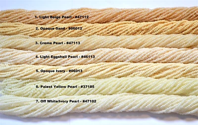 Preciosa® Czech Size 11/0 Glass Seed Beads- Ivory/Off white/Cream - You Choose