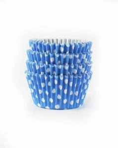 Blue Polka Dot Cup Cake Cases - 4 Pack Sizes - Picture 1 of 1