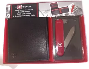 Swiss Army Leather Billfold Wallet & Knife Set, Black. - Picture 1 of 3