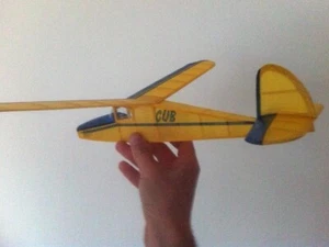 Cub F/F Segelflugzeug oder Jetex 20" Spannweite RC Modellflugzeug gedruckte Pläne & Vorlagen - Bild 1 von 2