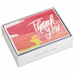 Hallmark Signatur Danke Blanko Notizkarten "Sonnenuntergang Motiv" Box 8 mit Umschlägen - Bild 1 von 2