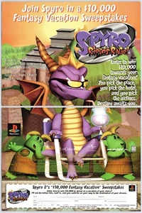 Anuncio impreso vintage 1999 Spyro 2 Ripto's Rage! Póster promocional original del sorteo - Imagen 1 de 4