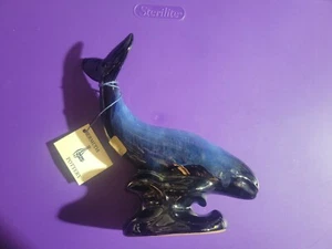Gorgeous Vtg BERMUDA POTTERY Blue Whale NWT - Picture 1 of 7