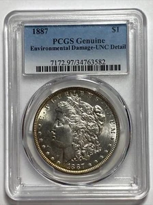 1887 Morgan 1$ Silver Dollar PCGS Genuine #7172.97/34763582 US Mint￼ UNC - Picture 1 of 4