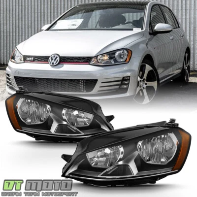 New [Left+Right] 2015 2016 2017 Volkswagen Golf Halogen Headlights Headlamps MK7 - Image 1 of 4