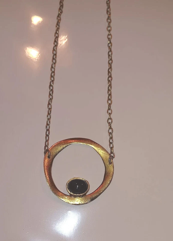 Collar Colgante Oro Marcia Moran Cuarzo Ahumado? Piedra  Foto 1 de 4