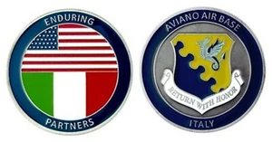 AVIANO FORCE AIR BASE ENDURING PARTNERS RETURN WITH HONOR 1.75" CHALLENGE COIN - Picture 1 of 1
